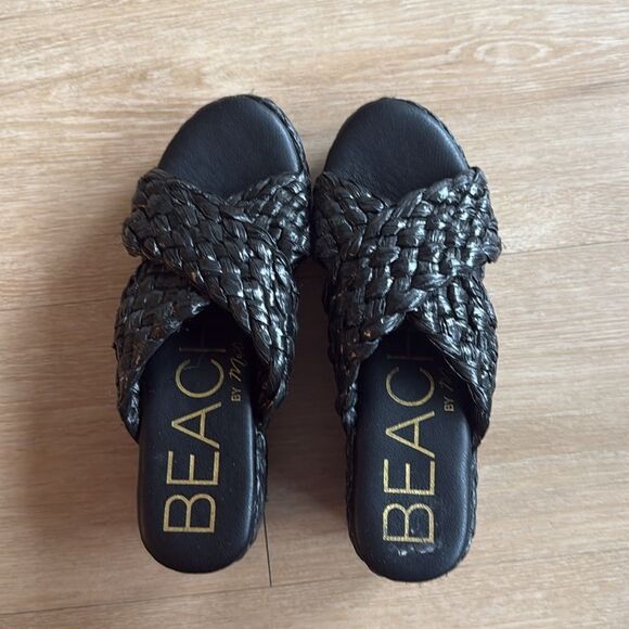 Beach by Matisse BLACK Women's Reflection Raffia Platform Sandal US 8 - Picture 6 of 6